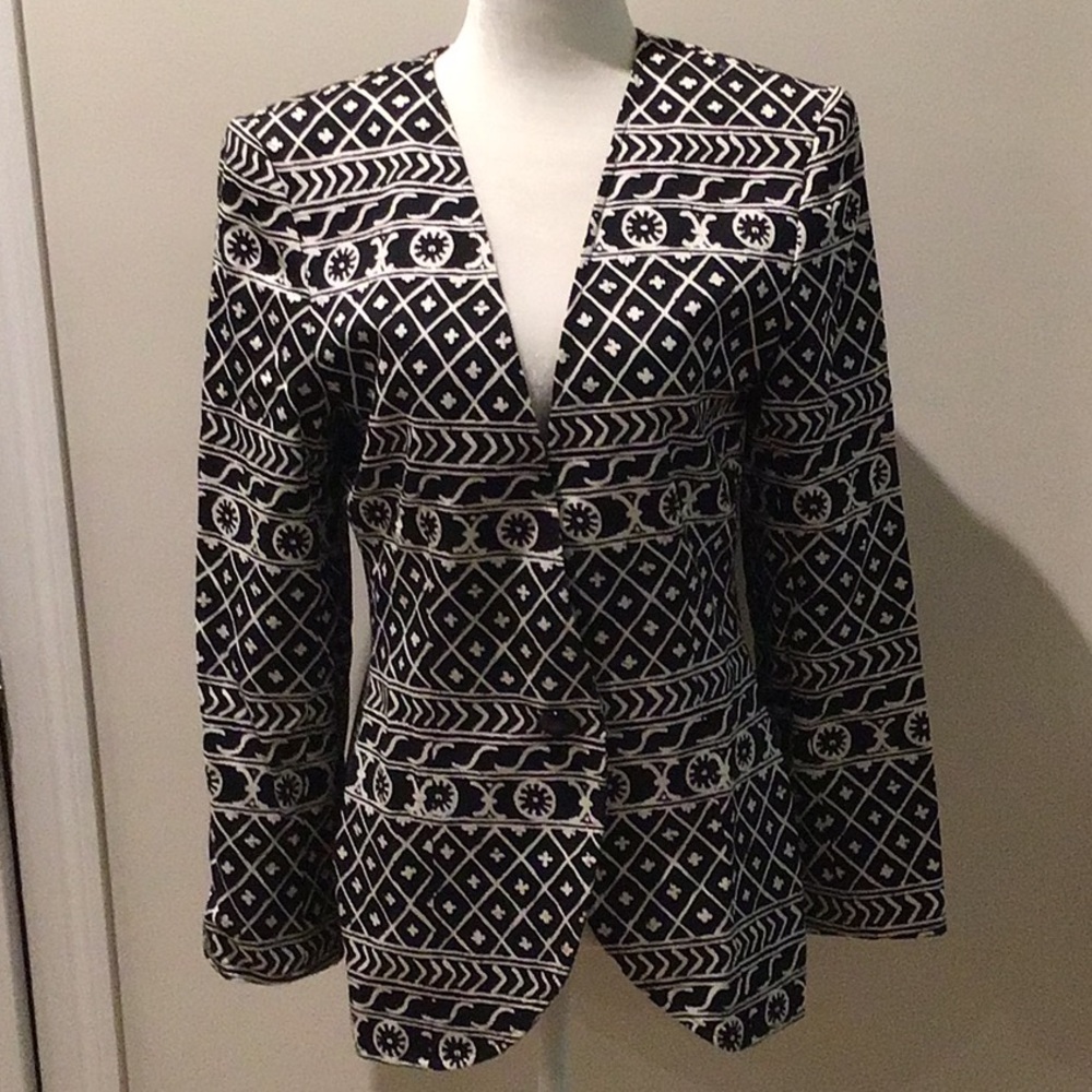 Valentino Black and White Nordic Blazer
